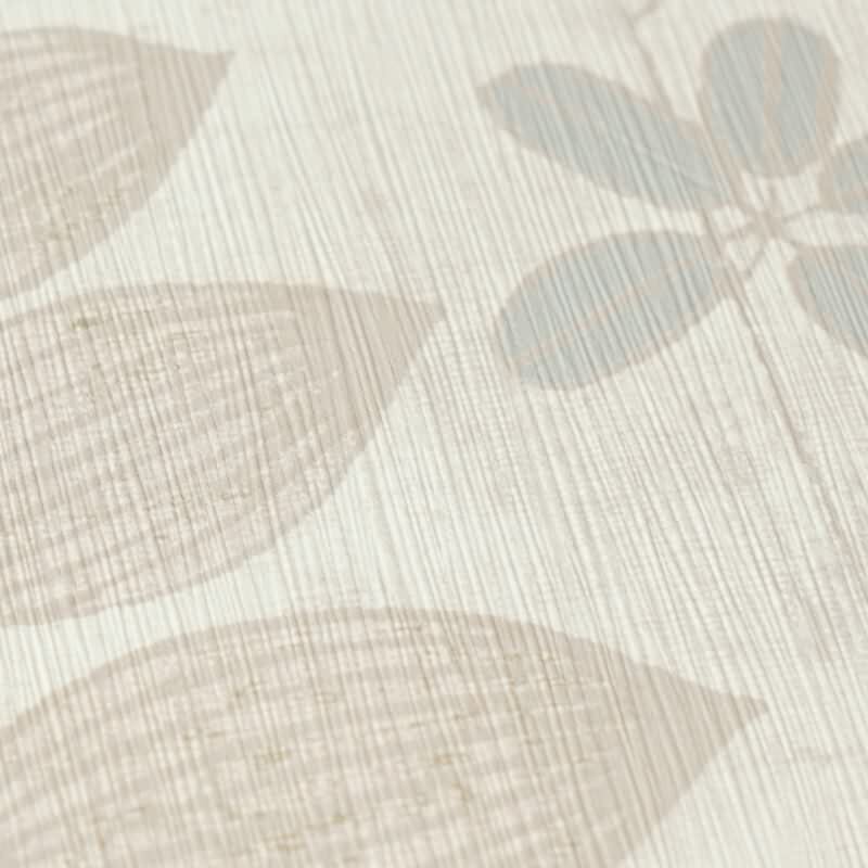 Vliestapete Beige mit blau-braunem skandinavischem Blättermuster AS Creation (791493)
