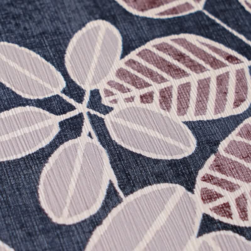 Vliestapete Dunkelblau mit lila-rosé skandinavischem Blattmix AS Creation (791494)