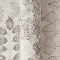 Vliestapete Grau mit skandinavischem Bl&auml;ttermuster...