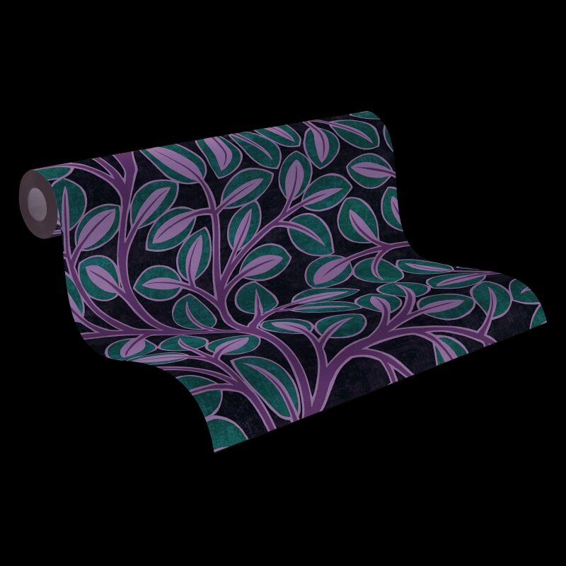 Vliestapete Rosa/Grün mit modernem Blatt- und Astmotiv AS Creation (791502)