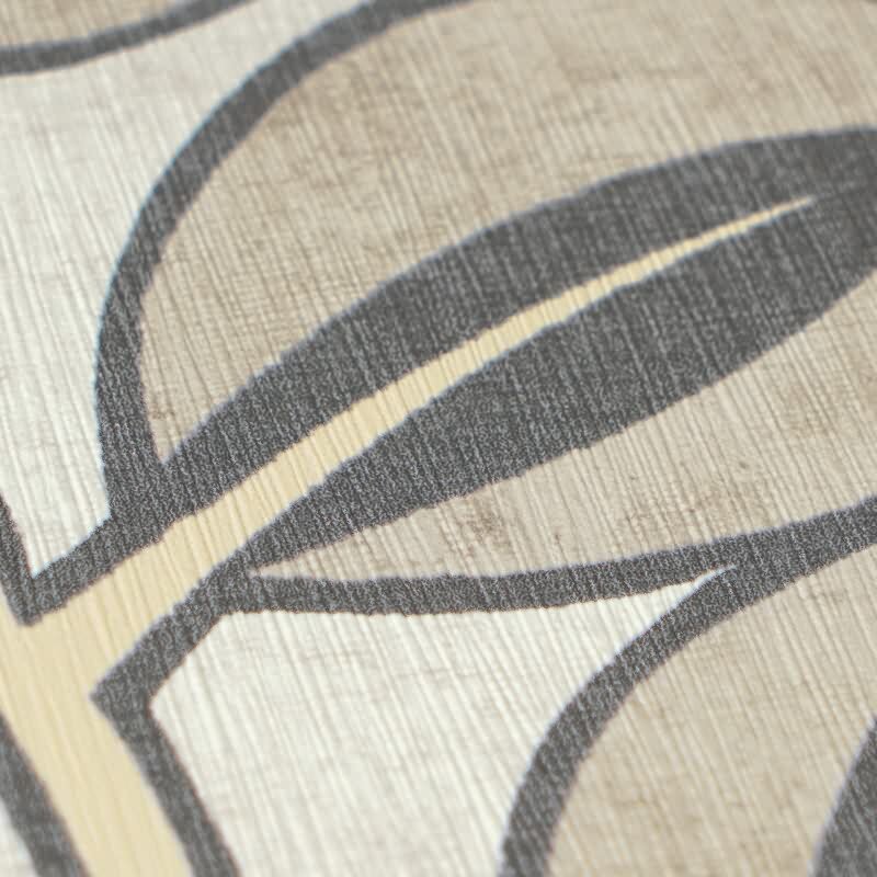 Vliestapete Beige/Grau mit stilisiertem Blatt- und Astmotiv AS Creation (791503)