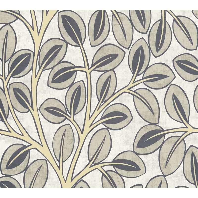 Vliestapete Beige/Grau mit stilisiertem Blatt- und Astmotiv AS Creation (791503)