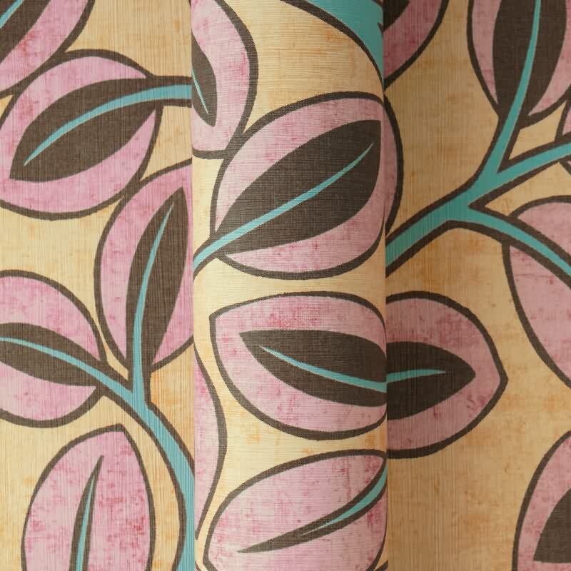 Vliestapete Gelb/Rosa mit modernem Ast- und Blattmotiv AS Creation (791504)