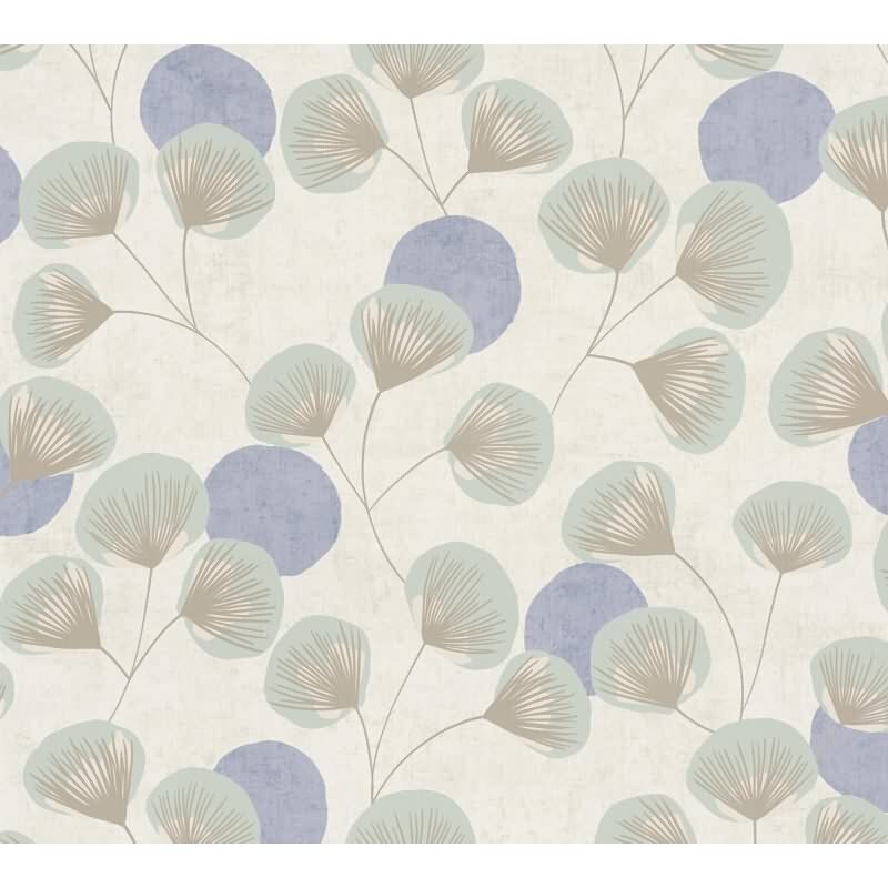Vliestapete Blau/Beige mit modernem floralen Design AS Creation (791511)