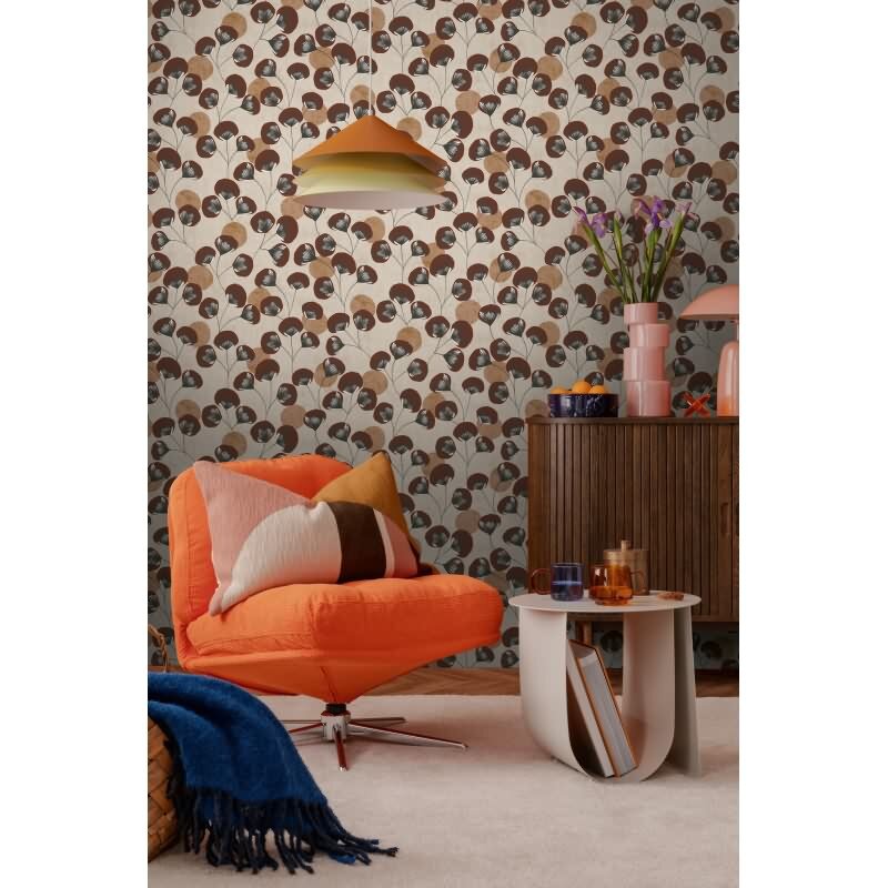 Vliestapete Braun/Beige mit modernem floralen Blättermuster AS Creation (791514)