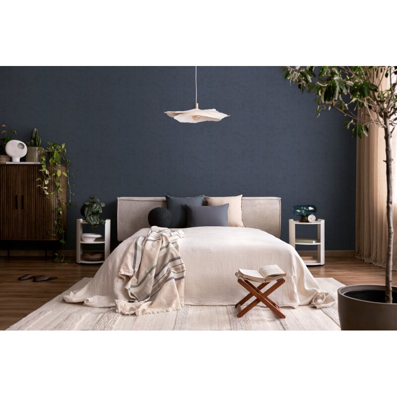 Vliestapete Dunkelblau in Betonoptik / Shabby-Chic Look AS Creation (791528)