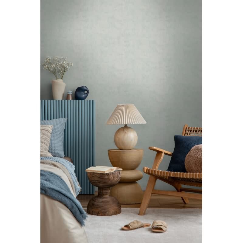 Vliestapete Türkisblau in Betonoptik / Shabby-Chic Struktur AS Creation (791529)