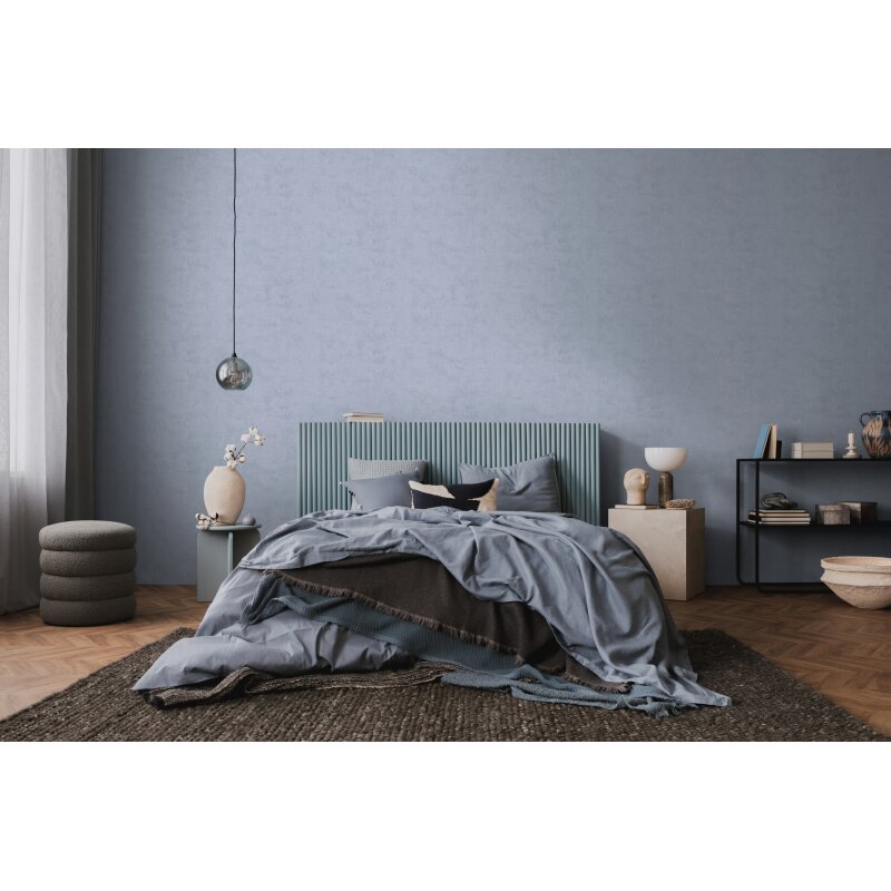 Vliestapete in Blau-Grau im modernen Beton- / Shabby-Chic-Look – Nordic Feeling AS Creation (791531)