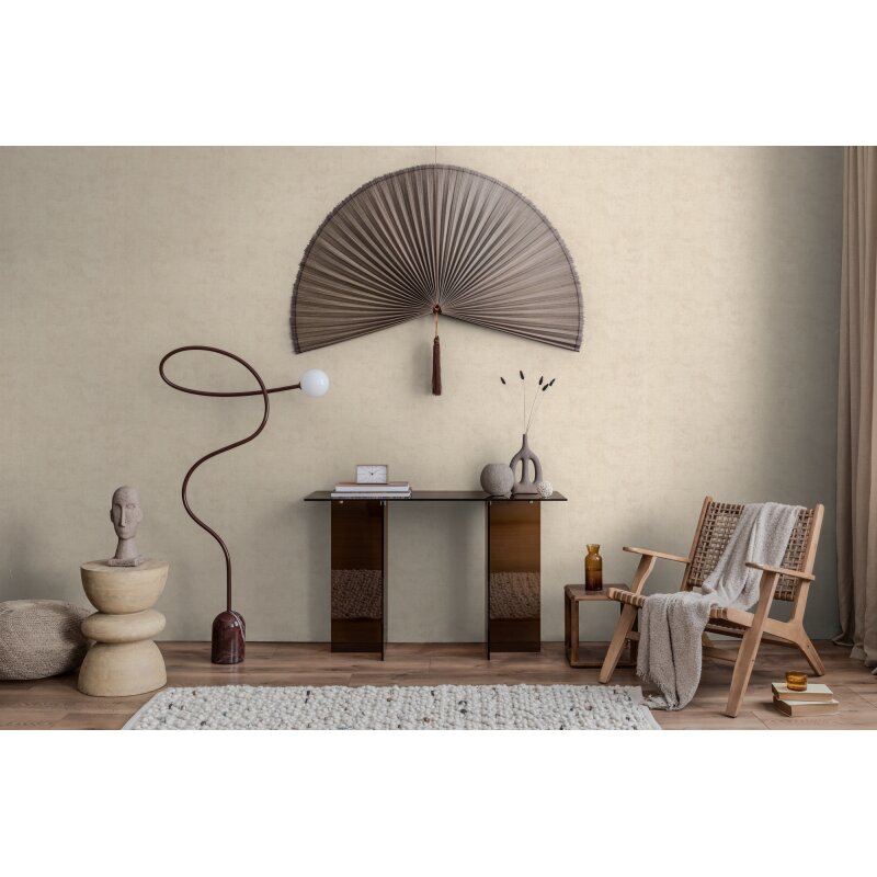 Vliestapete Beige in moderner Beton-Optik – Shabby Chic Uni AS Creation (791534)