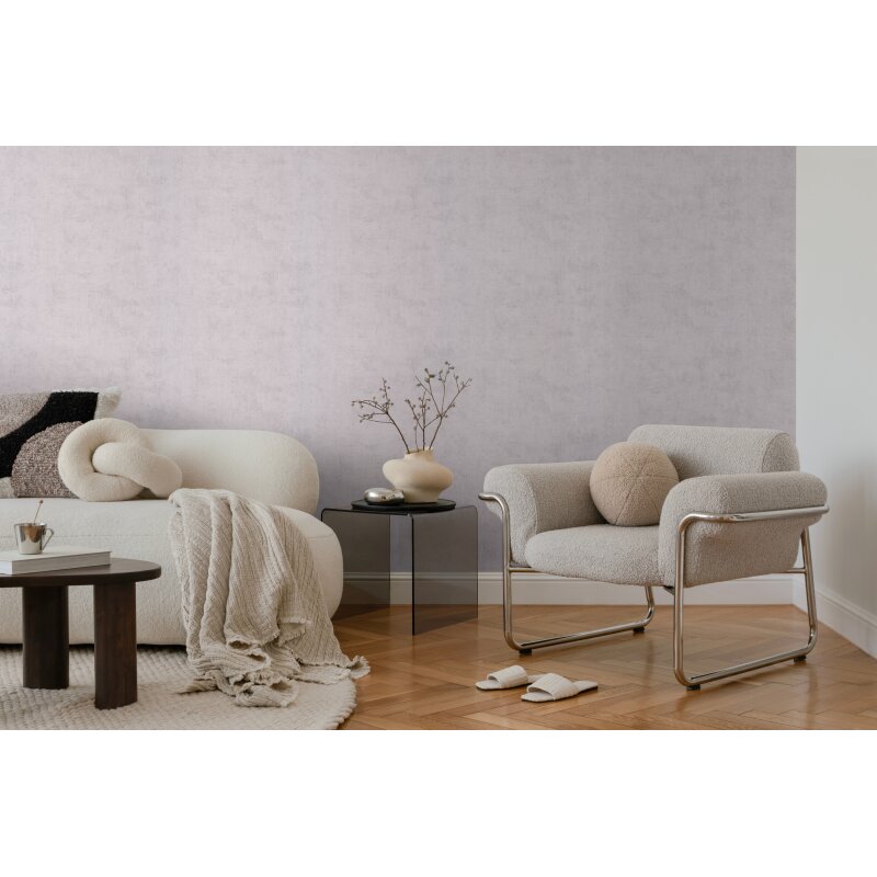 Vliestapete in Flieder-Grau mit zarter Betonoptik – Nordic Feeling AS Creation (791535)