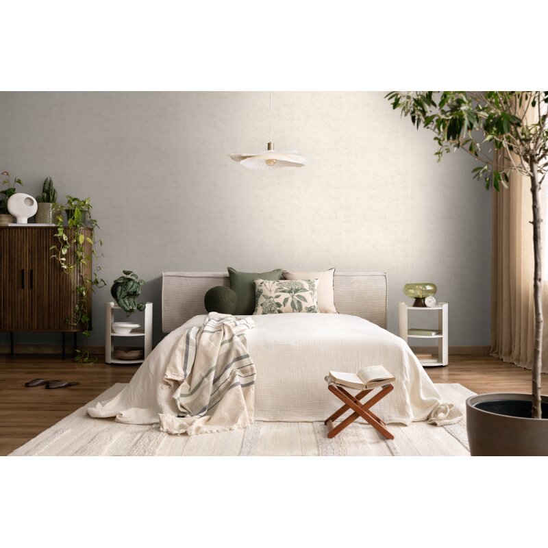 Vliestapete in heller Textil-Betonoptik – skandinavisch schlicht & modern AS Creation (791544)