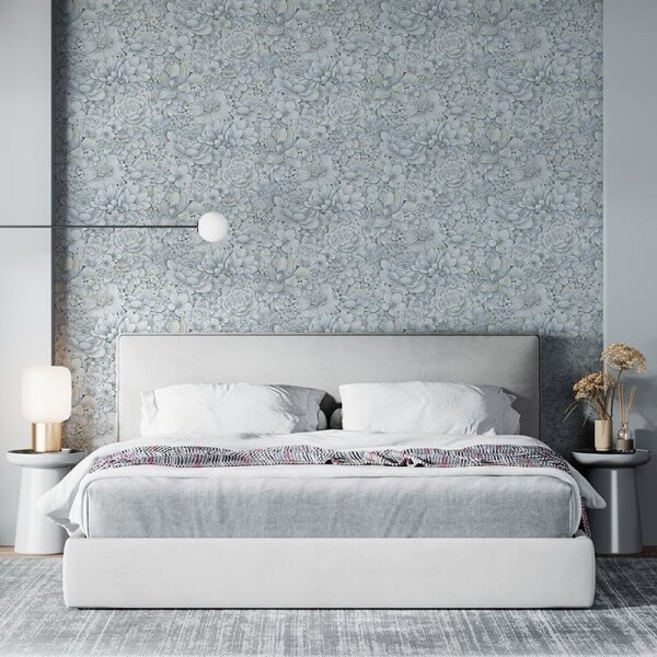 Tapete Blau, Grau, Silber, Pastellfarben Marburg Vliestapete (33953)