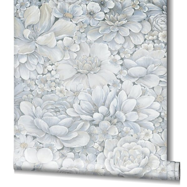 Tapete Blau, Grau, Silber, Pastellfarben Marburg Vliestapete (33953)