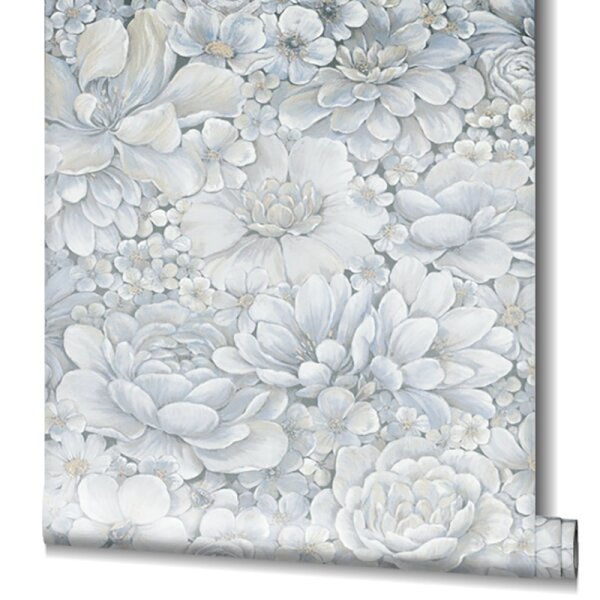 Tapete Blau, Grau, Silber, Pastellfarben Marburg Vliestapete (33953)