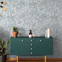 Tapete Blau, Grau, Silber, Pastellfarben Marburg...