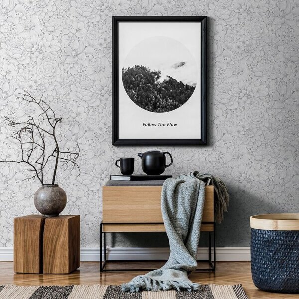 Tapete Grau, Silber, Weiß Marburg Vliestapete (33952)