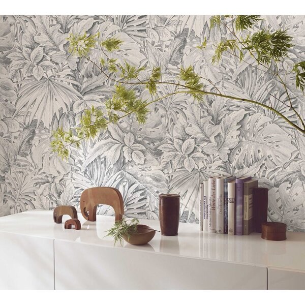 Tapete Grau, Silber, Weiß Marburg Vliestapete (33308)