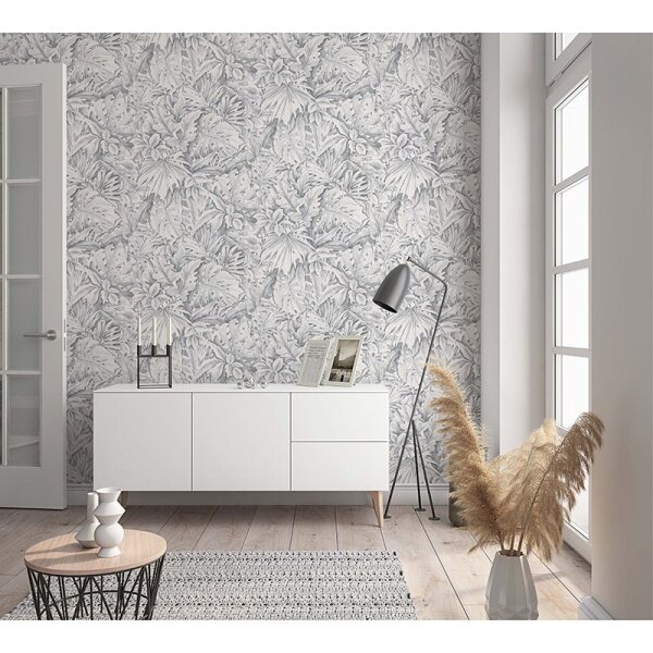 Tapete Grau, Silber, Weiß Marburg Vliestapete (33308)