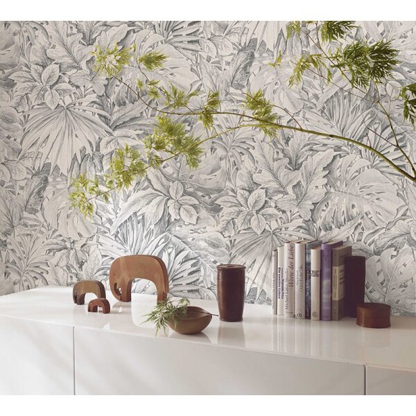 Tapete Grau, Silber, Weiß Marburg Vliestapete (33308)