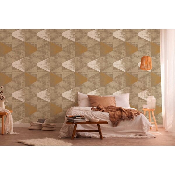 Tapete Beige, Creme, Braun, Gold, Kupfer AS-Creation Vliestapete (383536)