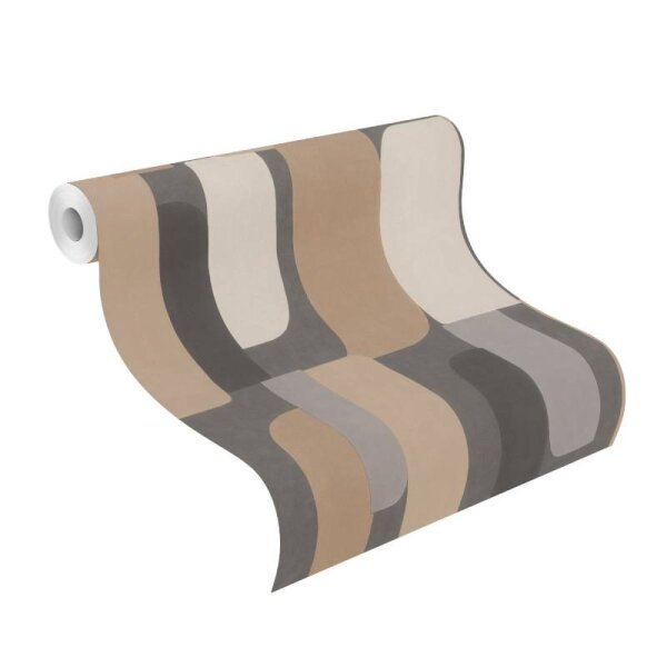 Tapete Braun, Greige, Schwarz, Anthrazit Rasch Vliestapete (330533)