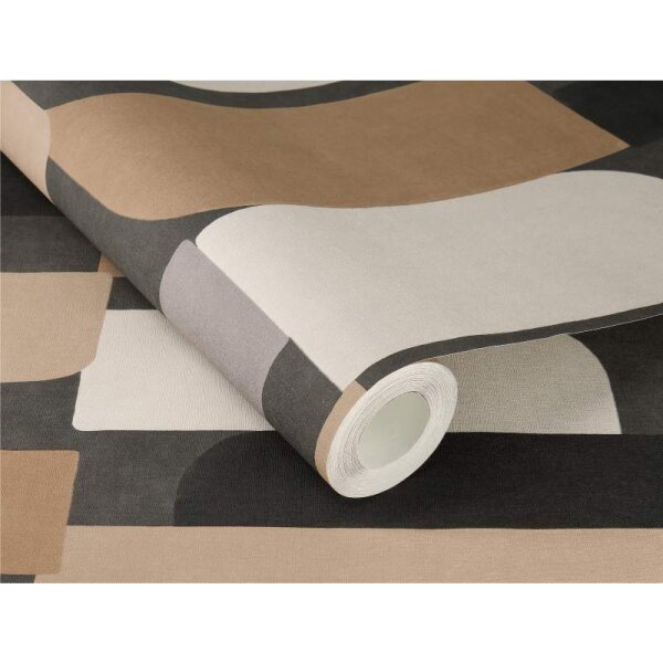 Tapete Braun, Greige, Schwarz, Anthrazit Rasch Vliestapete (330533)