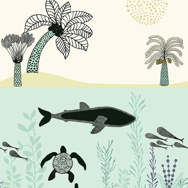 Digitaldruck-Tapete Beige, Creme, Türkis Studio Onszelf (557466)