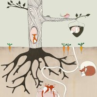 Digitaldruck-Tapete Braun, Grau, Silber Studio Onszelf...