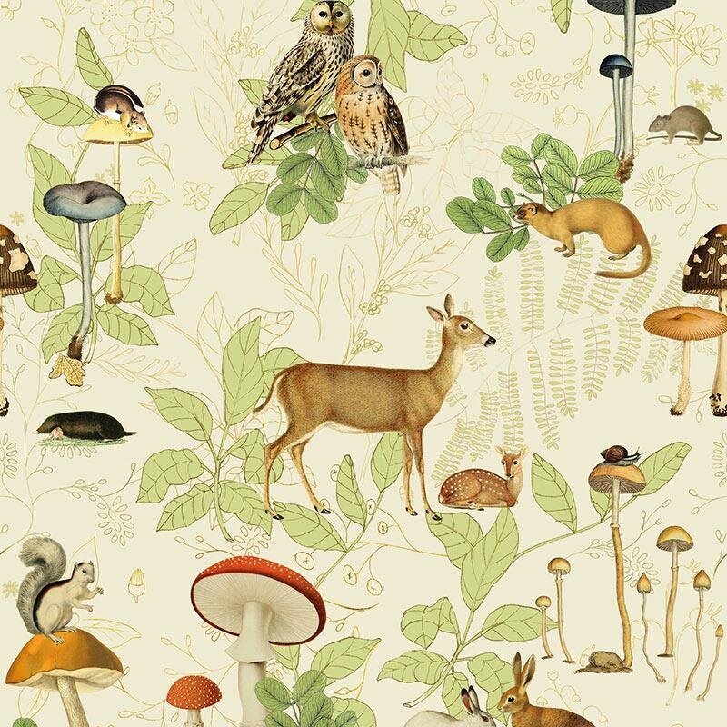 Digitaldruck-Tapete Beige, Creme, Braun, Grün Studio Onszelf (557657)