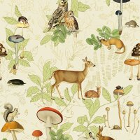 Digitaldruck-Tapete Beige, Creme, Braun, Gr&uuml;n Studio...