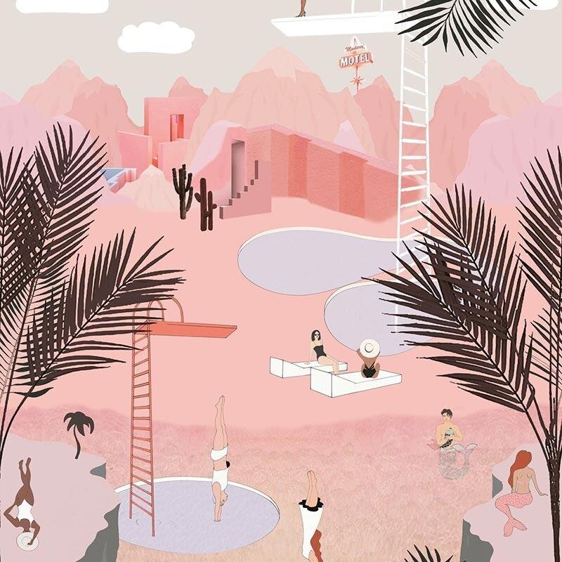 Digitaldruck-Tapete Rosa, Rose Studio Onszelf (557589)