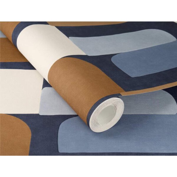 Tapete Beige, Creme, Blau, Braun Rasch Vliestapete (330519)