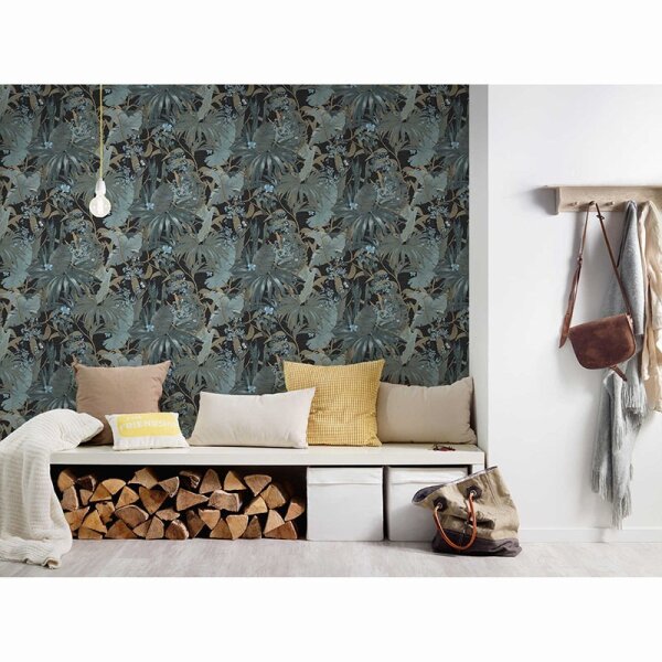 Tapete Blau, Braun, Grau, Silber livingwalls Vliestapete (385222)