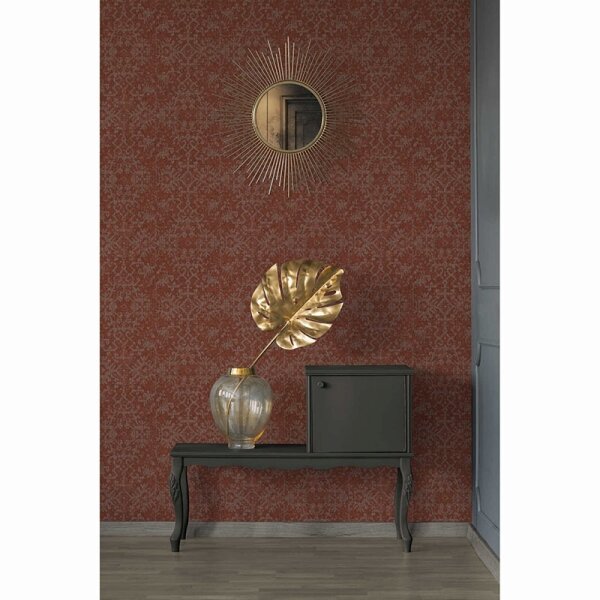 Tapete Grau, Silber, Rot livingwalls Vliestapete (385211)