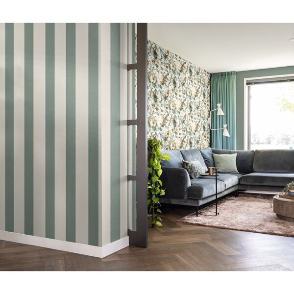 Tapete Beige, Creme, Blau Rasch Vliestapete (485448)