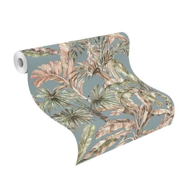 Tapete Blau, Braun, Grün Rasch Vliestapete (485257)