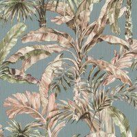 Tapete Blau, Braun, Gr&uuml;n Rasch Vliestapete (485257)