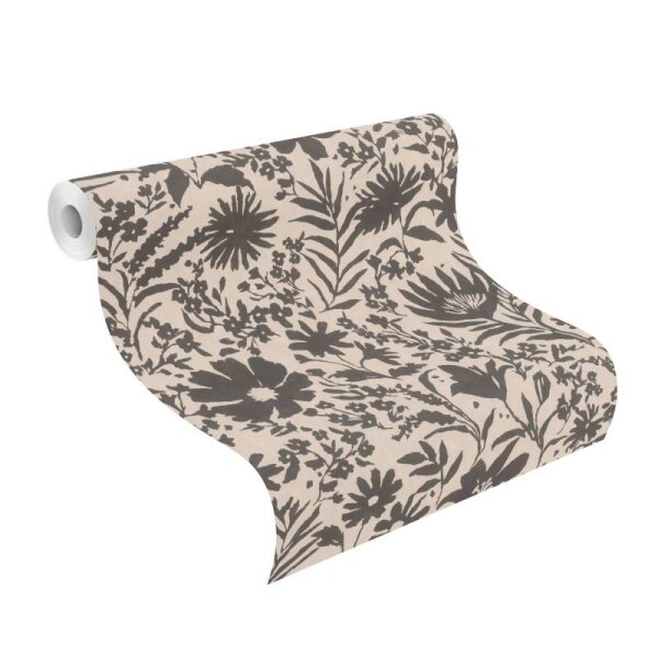 Tapete Greige, Schwarz, Anthrazit Rasch Vliestapete (330434)