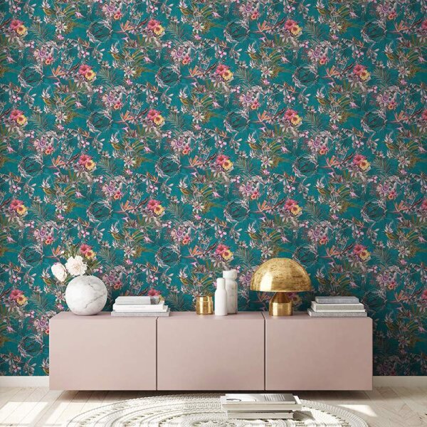 Tapete Blau, Grün, Petrol, Bunt AS-Creation Vliestapete (381783)