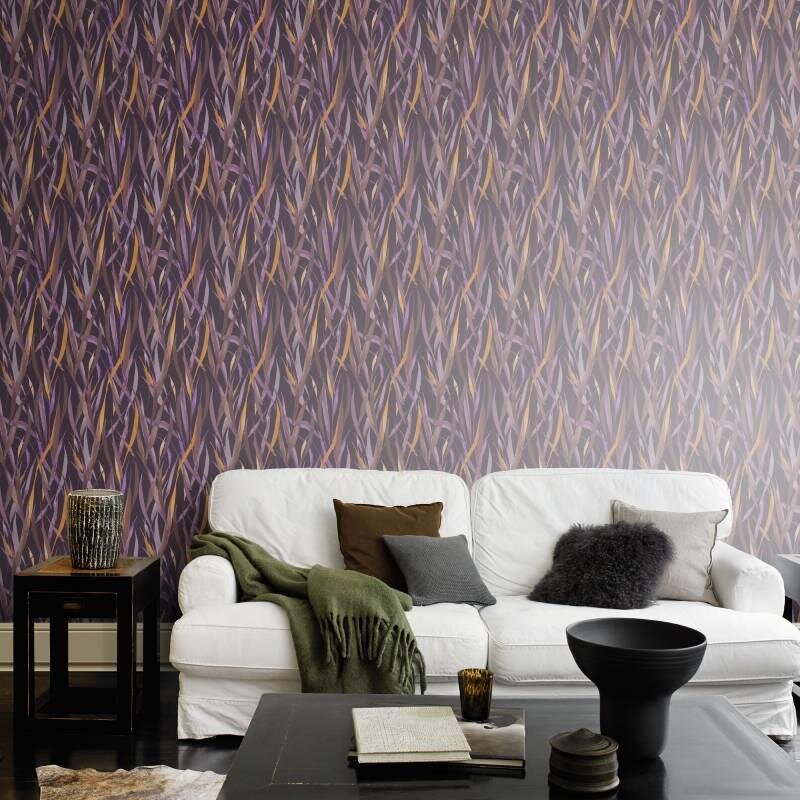 Tapete Braun, Lila, Flieder Rasch Vliestapete (330243)