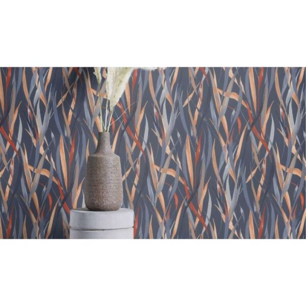 Tapete Blau, Braun Rasch Vliestapete (330236)