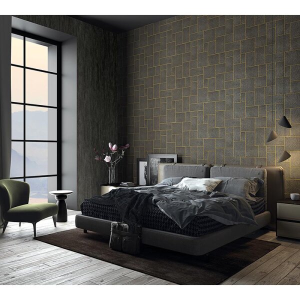 Tapete Schwarz, Anthrazit Marburg Vliestapete (85762)