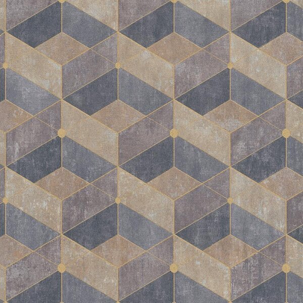 Tapete Blau, Braun, Lila, Flieder livingwalls Vliestapete (382022)