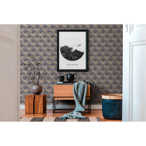 Tapete Blau, Braun, Lila, Flieder livingwalls Vliestapete (382022)