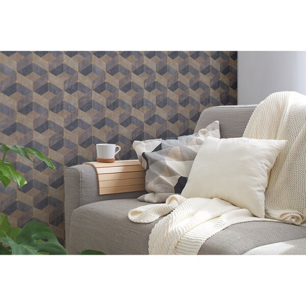 Tapete Blau, Braun, Lila, Flieder livingwalls Vliestapete (382022)