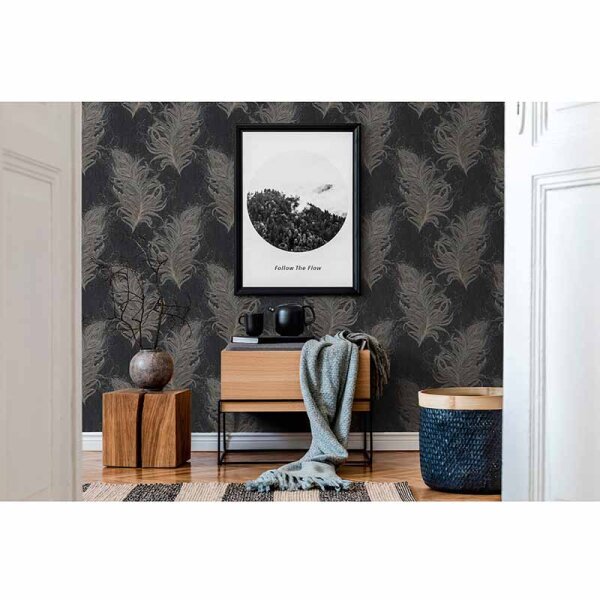 Tapete Schwarz, Anthrazit livingwalls Vliestapete (380094)