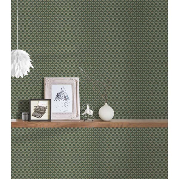 Tapete Gold, Kupfer, Grün AS-Creation Vliestapete (379585)