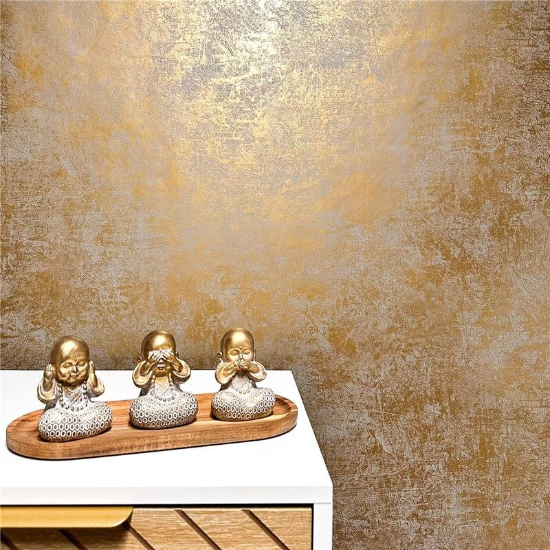 53126 Tapete Gold Kupfer Uni Putzoptik Metallic Glitzer Vliestapete Marburg