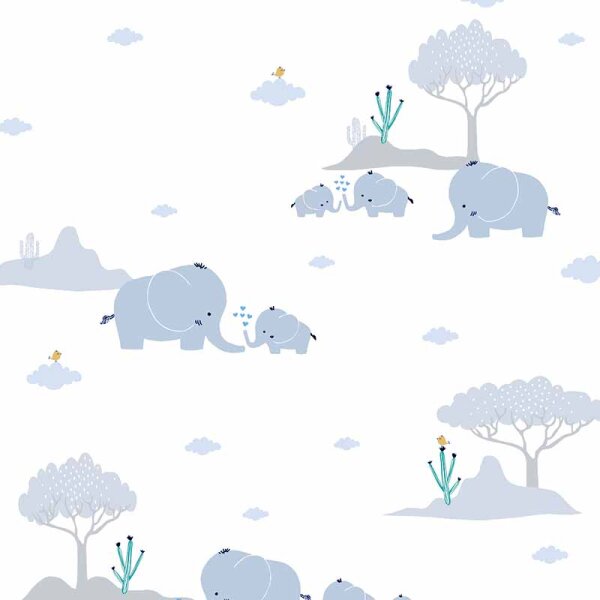 Tapete Blau, Pastellfarben AS-Creation Vliestapete (381281)