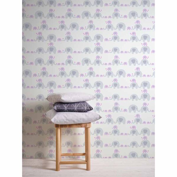 Tapete Grau, Silber, Pastellfarben, Rosa, Rose AS-Creation Vliestapete (381132)